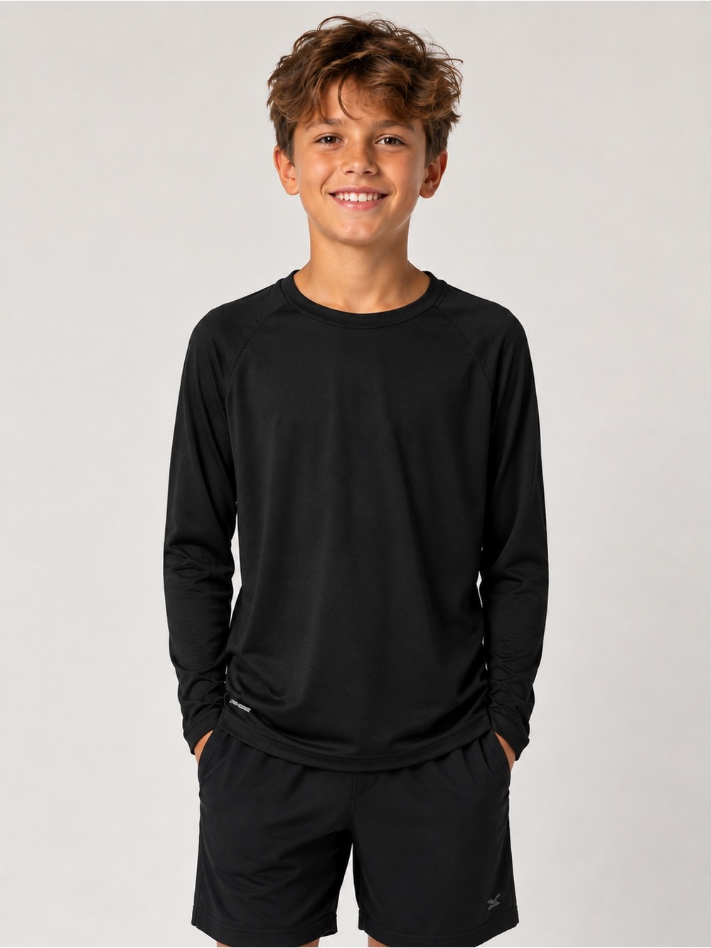 Athletic Works Black Long-Sleeve Performance Tee